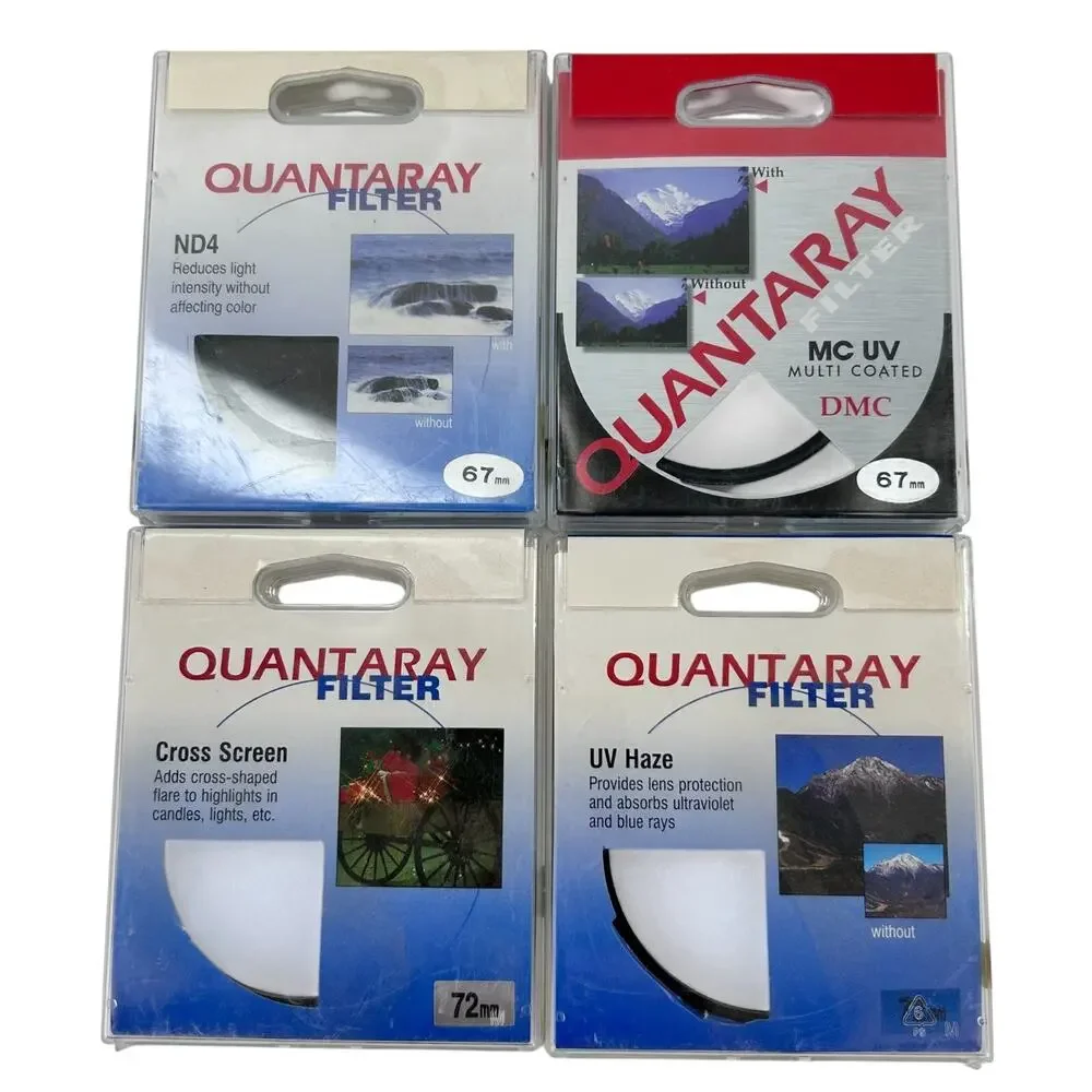 4 Quantaray Filters Cross Screen & UV Haze 72 mm ND4 and MC UV DMC 67mm